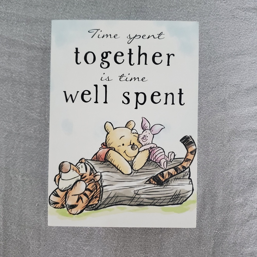Disney Winnie the Pooh Silver Buffalo Wood Wall Sign Time Spent Together baby5x7